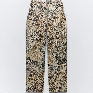 ZARA: Animal Print Straight Leg Pant